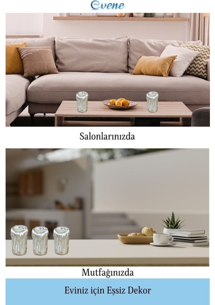 Mumluk Şamdan 3 Adet Tealight Uyumlu Üçlü Büyük Erimiş Mum Model
