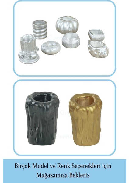 Mumluk Şamdan 3 Adet Tealight Uyumlu Üçlü Büyük Erimiş Mum Model