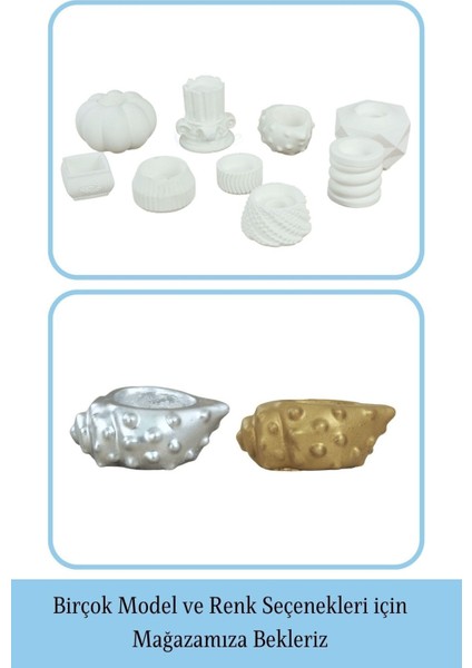 Mumluk Şamdan Tealight Mum Uyumlu Deniz Kabuğu Model