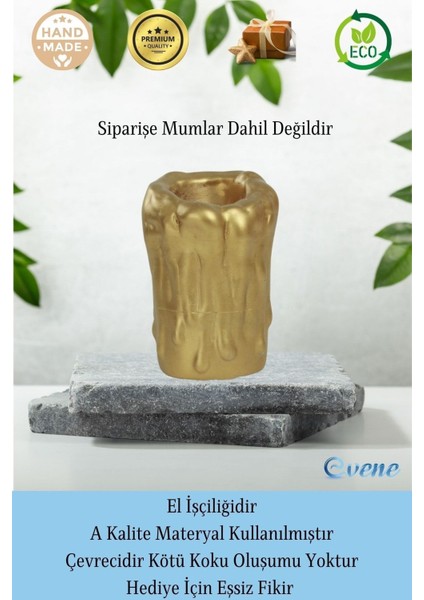 Mumluk Şamdan 3 Adet Tealight Uyumlu Üçlü Tüm Boylar Erimiş Mum Model