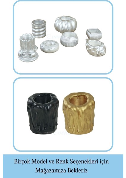 Mumluk Şamdan 3 Adet Tealight Uyumlu Üçlü Orta Erimiş Mum Model