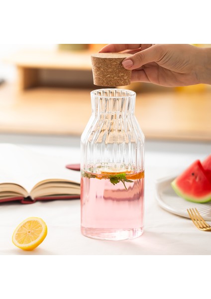 2095 Mantar Kapaklı ve Cam Başucu Sürahisi 950ML