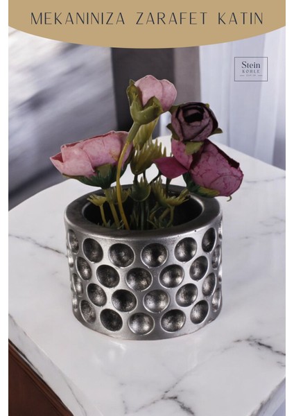 Dekoratif Saksı Minik Kaktüs Saksısı Puantiye Model