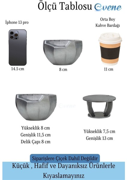 Ahşap Ayaklı Beton Saksı Dekoratif 1 Adet Önü Açık Model