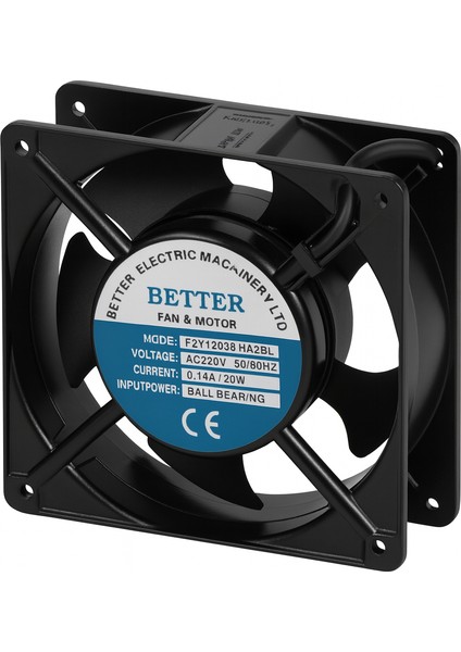 120X120X38 220V Ac 5 Kanatlı Rulmanlı Better Fan
