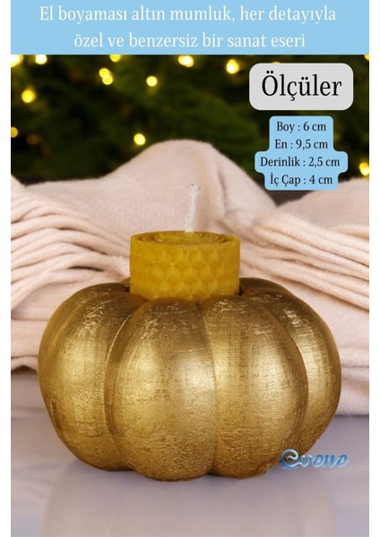 Mumluk Şamdan Tealight ve Ince Mum Uyumlu Kabak Model