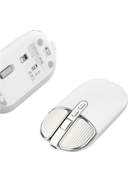 Kablosuz Bluetooth Çift Modlu Fare, Sessiz Şarj, Sevimli ve Hoş Görünümlü Kadın Ofis Faresi (Yurt Dışından)