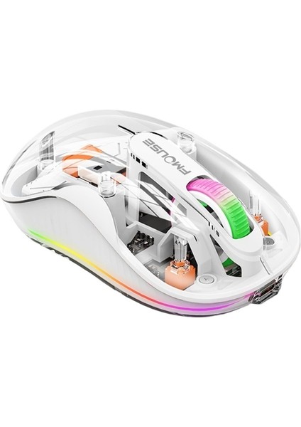 Kablosuz Bluetooth Şeffaf Fare Şarj Edilebilir Renkli Nefes Işık Tablet Bilgisayar Dizüstü Ofis Faresi (Yurt Dışından)