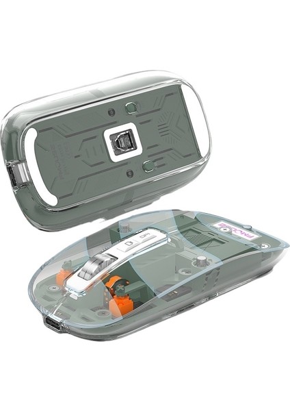 Kablosuz Şeffaf Oyun Faresi Bluetooth Sessiz Şarj Ofis Dizüstü Bilgisayarı (Yurt Dışından)