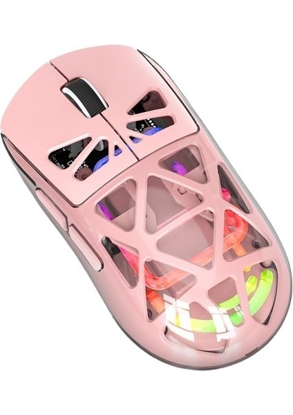 Şeffaf Sessiz Fare Kablosuz Şarjlı Çift Modlu Rgb Ergonomik Bluetooth Fare (Yurt Dışından)