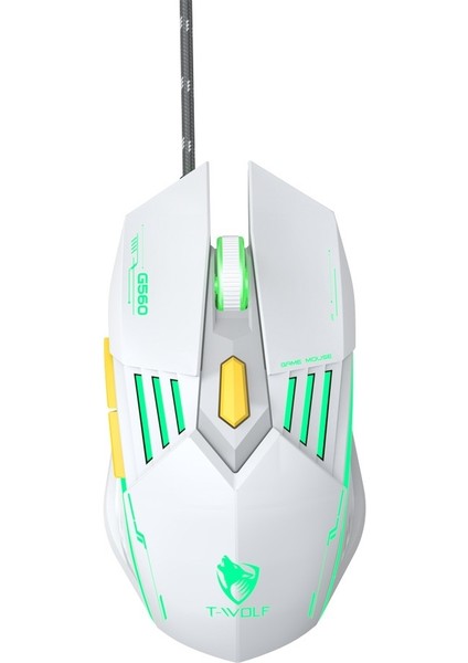 Thunderwolf G560 Oyun Faresi Kablolu Oyun Mekanik Mecha Mavi Rüzgar Üç Modlu Kablosuz Bluetooth Fare (Yurt Dışından)