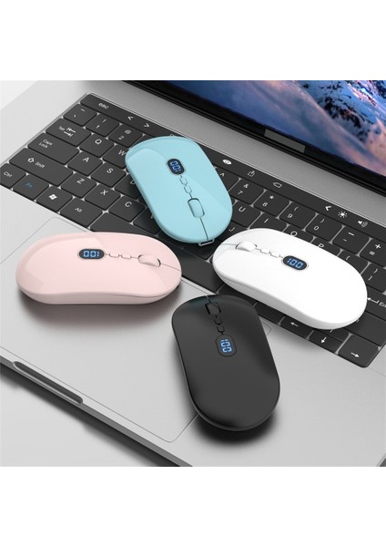 Power Display Kablosuz Çift Modlu Bluetooth Fare Şarjlı Sessiz Dizüstü Bilgisayar Iş Ofis Faresi (Yurt Dışından) fiyatları