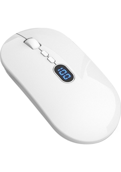 Power Display Kablosuz Çift Modlu Bluetooth Fare Şarjlı Sessiz Dizüstü Bilgisayar Iş Ofis Faresi (Yurt Dışından)