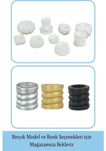 Mumluk Şamdan Tealight ve Ince Mum Uyumlu Spiral Model