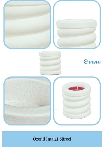 Mumluk Şamdan Tealight ve Ince Mum Uyumlu Spiral Model