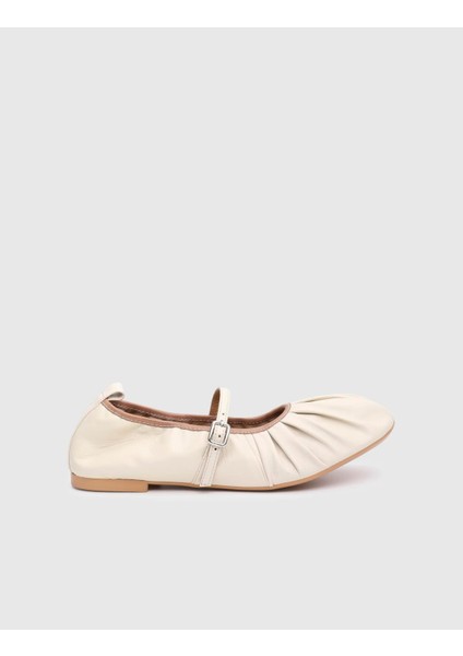 Stragier Hakiki Deri Kadın Bej Babet modelleri