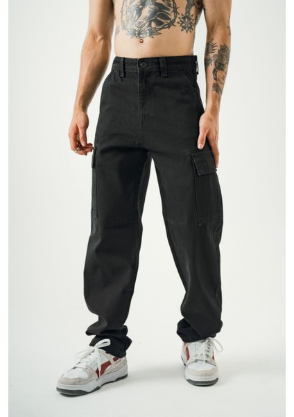 Erkek Siyah Baggy Kargo Pantolon modelleri