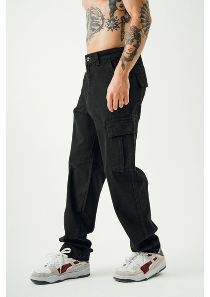 Erkek Siyah Baggy Kargo Pantolon indirimleri