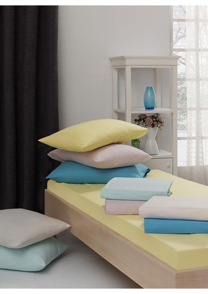 Lanotte Ranforce Çift Kişilik Fitted+Yastık Mavi 180x200