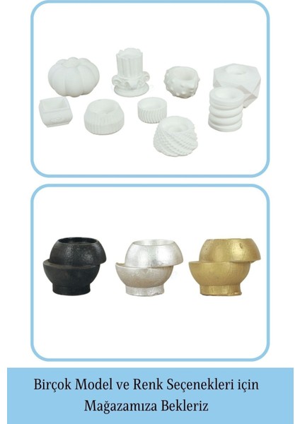 Mumluk Şamdan Tealight ve Ince Mum Uyumlu Kesik Model