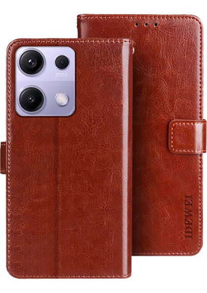 Xiaomi Redmi Note 14S 4g Stand Kılıf Crazy Horse Doku Deri Telefon Kılıfı (Yurt Dışından)