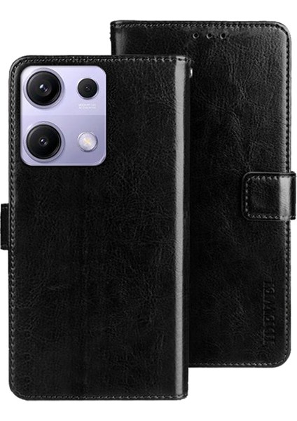 Xiaomi Redmi Note 14S 4g Stand Kılıf Crazy Horse Doku Deri Telefon Kılıfı (Yurt Dışından)