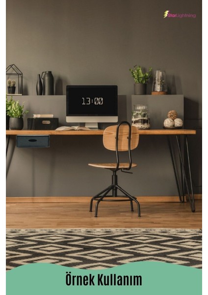 Gizli Çekmece Organizer Masa Altı Saklama Kabı Büyük Boy Yatay Demonte Mdf Siyah Renk