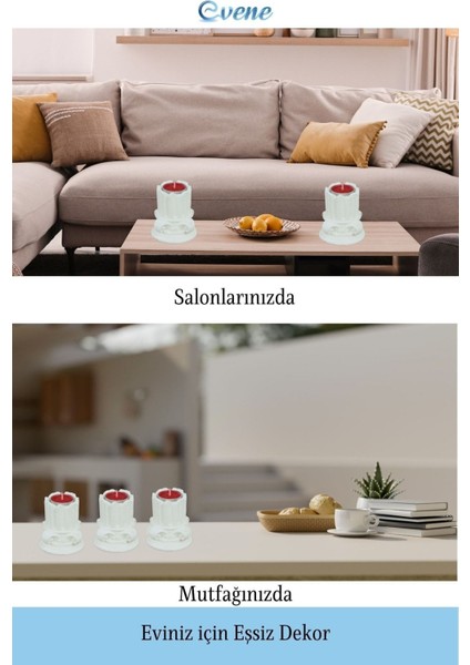 Mumluk Şamdan 3 Adet Tealight Uyumlu Tarihi Sütun Model