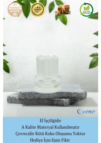 Mumluk Şamdan 3 Adet Tealight Uyumlu Tarihi Sütun Model