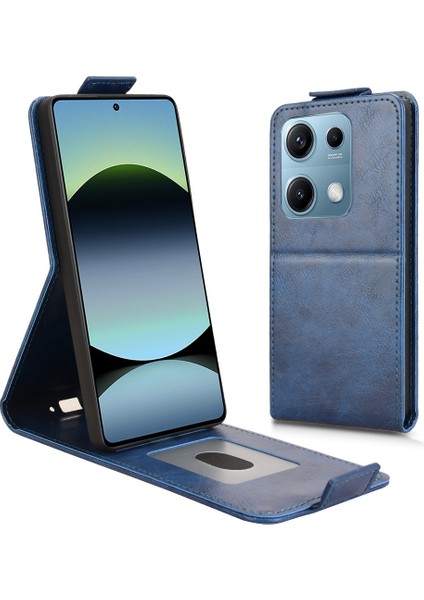 Xiaomi Redmi Note 14S 4g Stand Manyetik Toka Dikey Kapaklı Deri Telefon Kılıfı ve Kart Tutucu (Yurt Dışından)