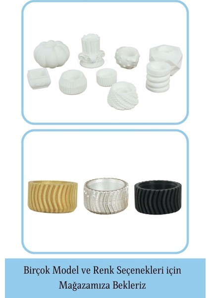 Mumluk Şamdan 3 Adet Tealight Uyumlu Üçlü Tekerlek Model