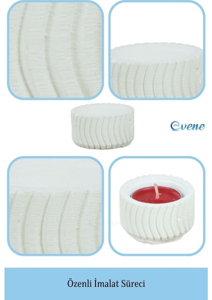 Mumluk Şamdan 3 Adet Tealight Uyumlu Üçlü Tekerlek Model