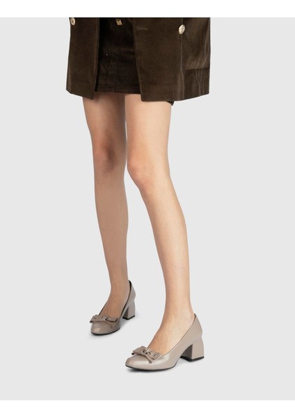 Kersten Hakiki Deri Kadın Vizon Topuklu Ayakkabı fiyatları