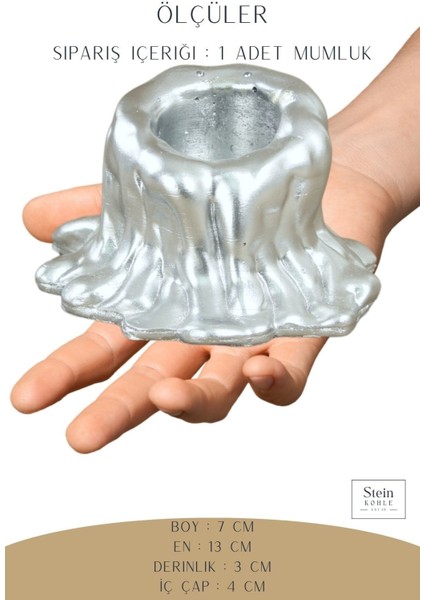 Şamdan Dekoratif Mumluk Şamdan Tealight Mum Uyumlu Erimiş Mum Küçük Model