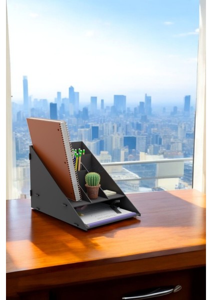 Dosya Düzenleyici Masa Üstü Organizer Ahşap Evrak Raflı Model 4