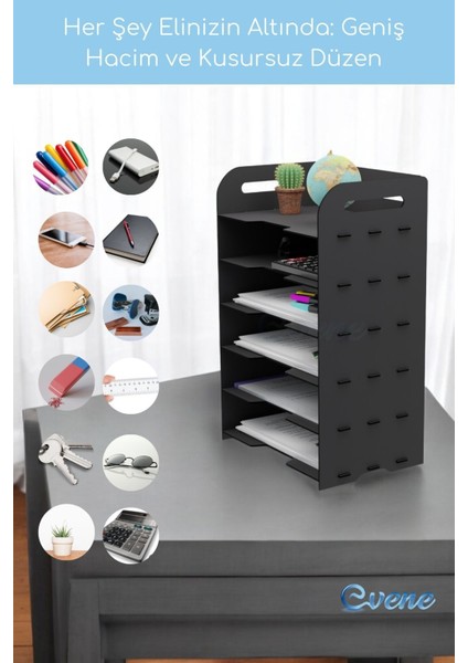 Dosya Düzenleyici Masa Üstü Organizer Ahşap Evrak Raflı Model 4