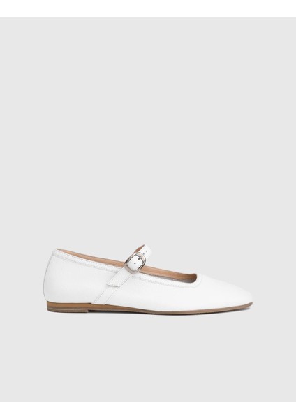 Kaori Floter Deri Beyaz Kadın Loafer Ayakkabı modelleri