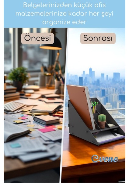 Dosya Düzenleyici Masa Üstü Organizer Ahşap Evrak Raflı Model 4