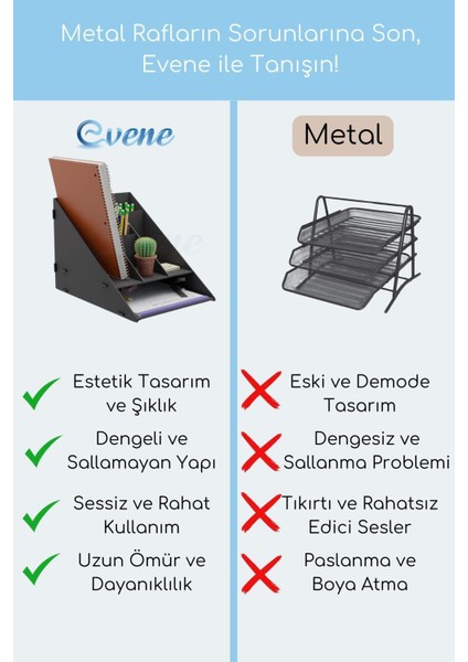 Dosya Düzenleyici Masa Üstü Organizer Ahşap Evrak Raflı Model 4