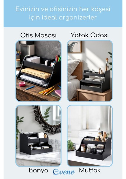 Dosya Düzenleyici Masa Üstü Organizer Ahşap Evrak Raflı Model 4