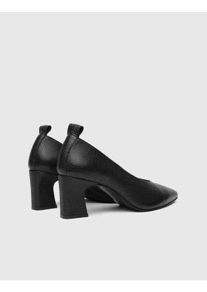 Jenssens Hakiki Floter Deri Kadın Siyah Topuklu Ayakkabı fırsatları