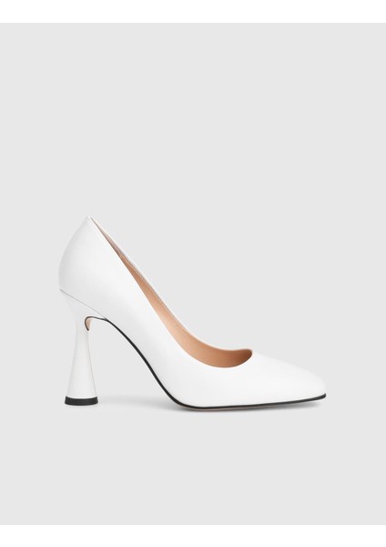 Lorel Hakiki Deri Beyaz Kadın Topuklu Ayakkabı modelleri