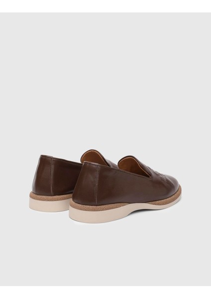 Linda Hakiki Deri Kahverengi Kadın Loafer fırsatları