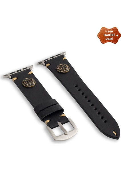 Apple Watch Seri 42/44 mm Uyumlu Deri Kordon