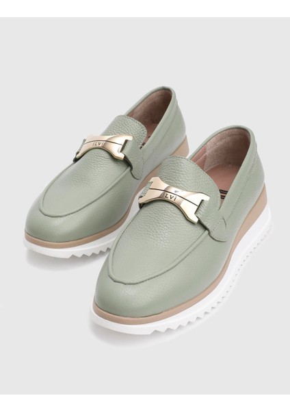 Ophira Hakiki Deri Yeşil Kadın Loafer fiyatları