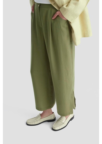 Tencel Palazzo Pantolon 25KD4002 Haki modelleri
