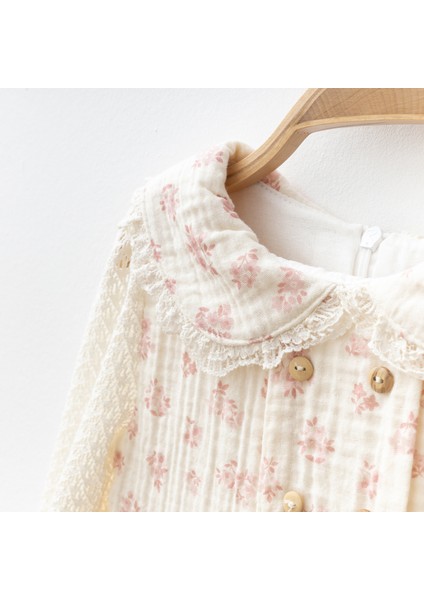 Kolları Dantelli Çiçekli Kız Bebe Elbise fiyatları