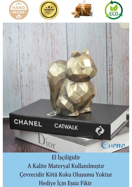 Dekoratif Sincap Biblo Heykel El Yapımı Sevimli Hediyelik Süs Eşyası Poly Model Tasarım Ürünü indirimleri