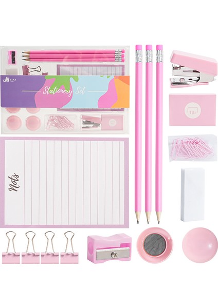 Ofis Seti, Karikatür Defter, Kalem, Uzun Kuyruk Klipsi, Zımba Seti (Yurt Dışından)