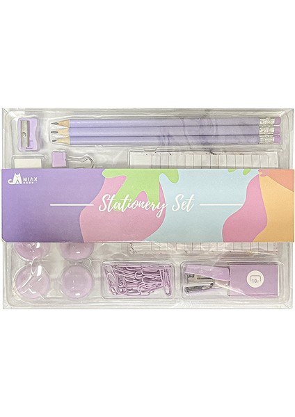 Ofis Seti, Karikatür Defter, Kalem, Uzun Kuyruk Klipsi, Zımba Seti (Yurt Dışından)